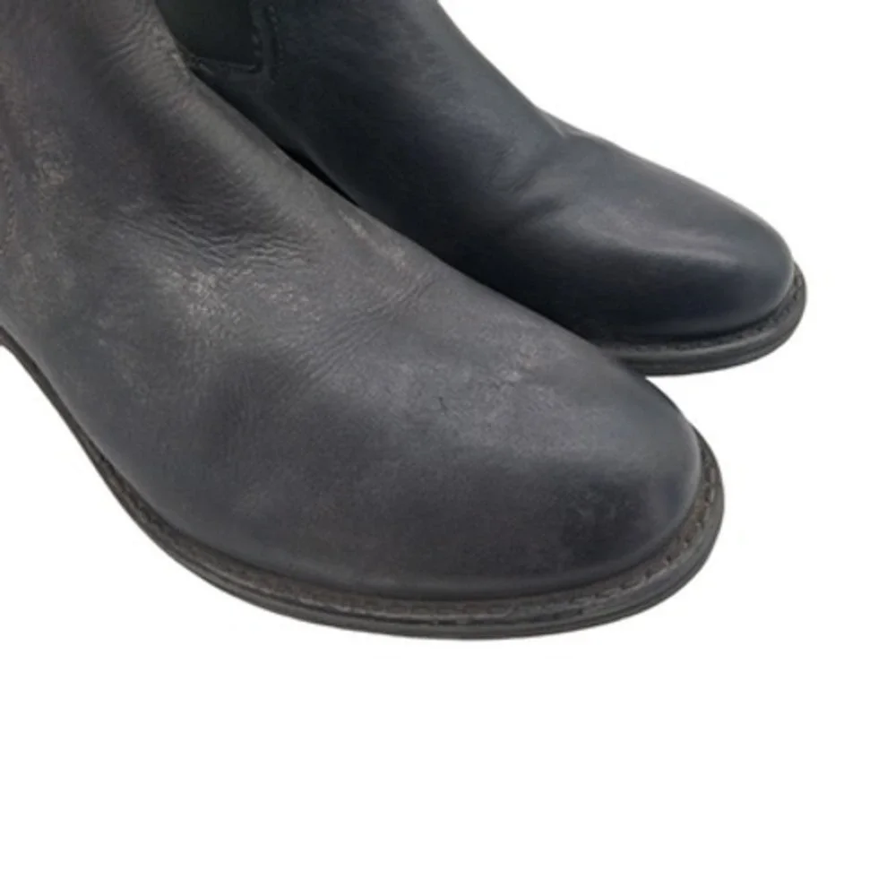 Roan By Bed Stu Cynan Boots Mens 12 Gray Leather Chelsea Buckle Ankle Boots